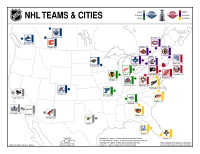 NHL Teams and Cities Map - 2007-2008 Season Edition