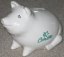 Piggy Bank Sitting Ceramic White Gloss Finish Coinstar