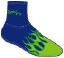 NEW SockGuy Aero Booties Shoe Covers Blue Green Flames