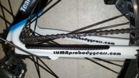 Carbon Fiber Bicycle Chainstay Protector on a white bicycle road frame