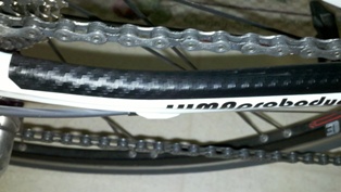 Carbon Fiber Bicycle Chainstay Protector + 2 Frame Patches - Matte / Dry Black 3