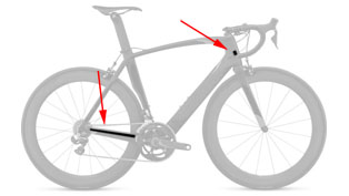 Carbon Fiber Bicycle Chainstay Protector + 2 Frame Patches - Matte / Dry Black 10