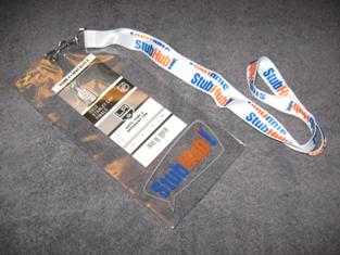 StubHub! Lanyard Clear Plastic Ticket Holder Wallet w White Neck Cord + J Swivel1